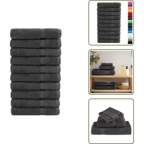 Asciugamani antracite - vidaXL Asciugamani Premium SOLUND 10 pz Antracite 100x200 cm 600 g/m² - Asciugamani lavabili