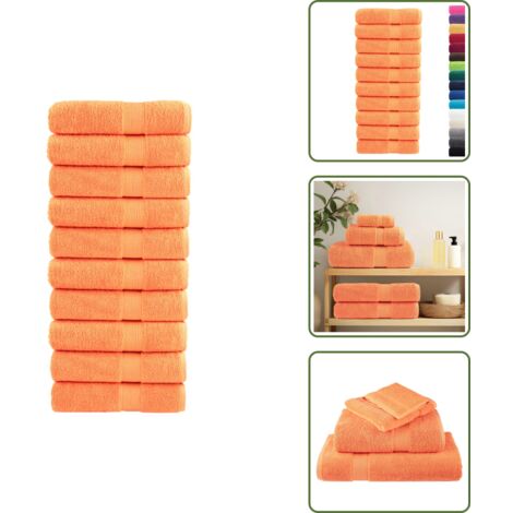 Asciugamani arancioni - vidaXL Asciugamani Doccia SOLUND 10 pz Arancioni 70x140cm 600g/m² - Asciugamani lavabili