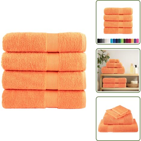 Asciugamani arancioni - vidaXL Asciugamani Doccia SOLUND 4 pz Arancioni 70x140cm 600 g/m² - Asciugamani per uso domestico