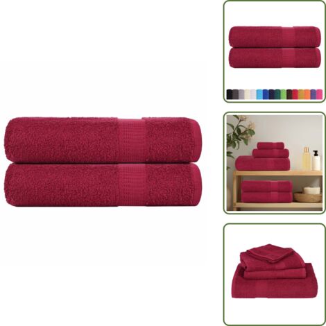 Asciugamani assorbenti - vidaXL Asciugamani FROGN 2 pz Bordeaux 50x100 cm 360 g/m² - Asciugamani per pulizia