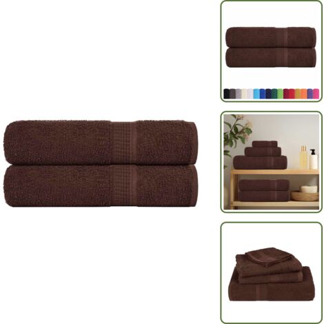 Asciugamani assorbenti - vidaXL Asciugamani FROGN 2 pz Marrone 50x100 cm 360 g/m² - Asciugamani per pulizia