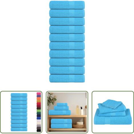 Asciugamani cotone -  Asciugamani FROGN 10 pz Turchese 50x100 cm 360 g/m²