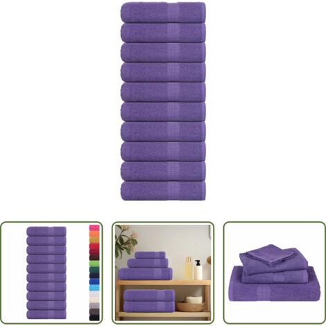 Asciugamani cotone -  Asciugamani FROGN 10 pz Viola 50x100 cm 360 g/m²