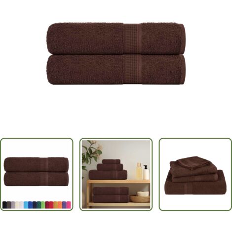 Asciugamani cotone -  Asciugamani FROGN 2 pz Marrone 50x100 cm 360 g/m²