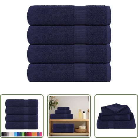 Asciugamani cotone -  Asciugamani FROGN 4 pz Blu Navy 50x100 cm 360 g/m²