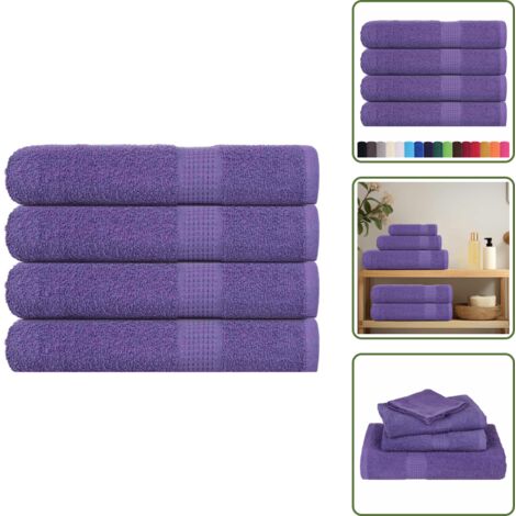 Asciugamani cotone - vidaXL Asciugamani FROGN 4 pz Viola 100x200 cm 360 g/m² - Asciugamani morbidi