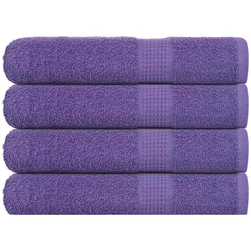Asciugamani Per Sauna 4 Pz Viola 80x200cm 360g m 100 Cotone Vidaxl