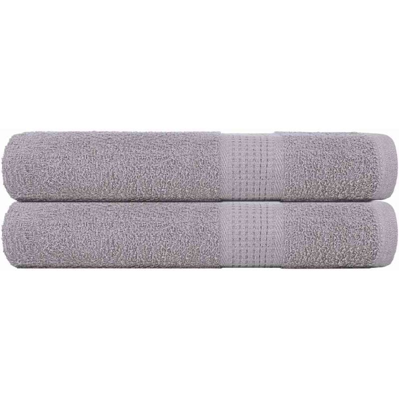 Asciugamani Per Sauna 2 Pz Grigio 80x200cm 360g m 100 Cotone Vidaxl