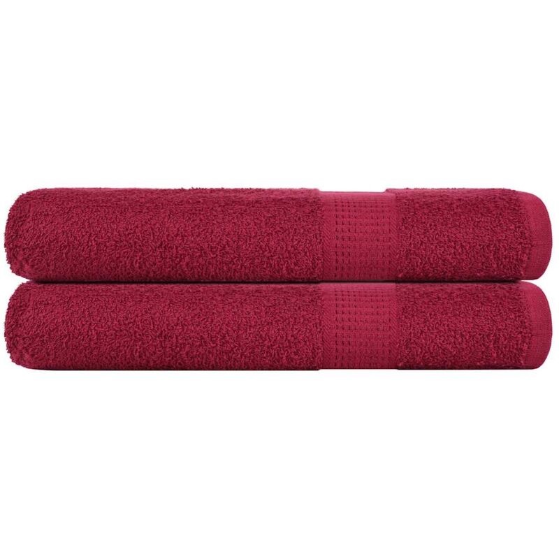 Asciugamani Per Sauna 2 Pz Bordeaux 80x200 Cm 100 Cotone Vidaxl