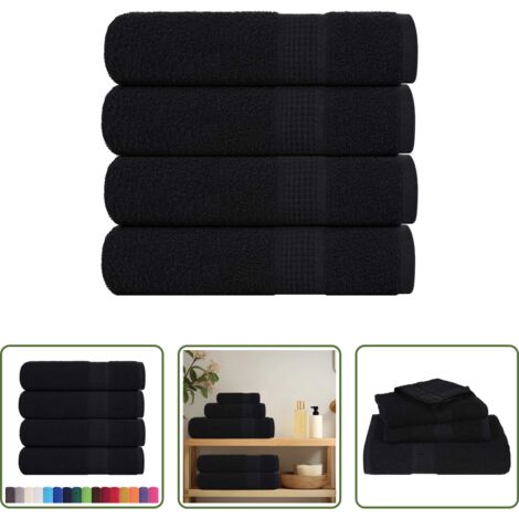 Asciugamani da bagno -  Asciugamani da doccia FROGN 4 pz Nero 70x140 cm 360 g/m²