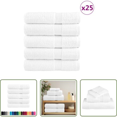 Asciugamani da bagno -  Asciugamani da doccia premium SOLUND 25 pezzi bianchi 70x140 cm 600 g/m²