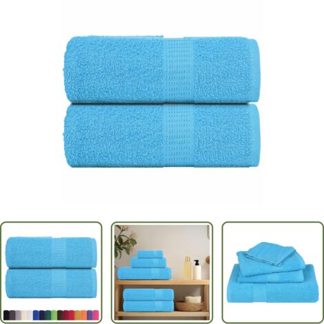 Asciugamani da bagno -  Asciugamani per ospiti FROGN 2 pz Turchese 30x50 cm 360 g/m²