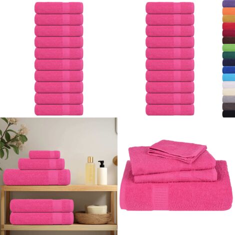 Asciugamani da bagno FROGN 10 pz Rosa 100x150 cm 360 g/m² - Cotone - Asciugamani rosa