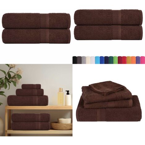 Asciugamani da bagno FROGN 2 pz Marrone 100x150 cm 360 g/m² - Cotone - Asciugamani da bagno marrone