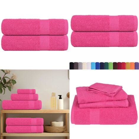 Asciugamani da bagno FROGN 2 pz Rosa 100x150 cm 360 g/m² - Cotone - Asciugamani rosa