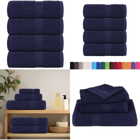 Asciugamani da bagno FROGN 4 pz Blu navy 30x30 cm 360 g/m² - Asciugamani per il viso - Asciugamani per le mani