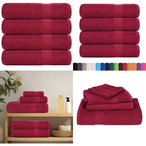 Asciugamani da bagno FROGN 4 pz Bordeaux 100x150 cm 360 g/m² - Cotone - Asciugamani da bagno in cotone