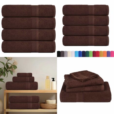 Asciugamani da bagno FROGN 4 pz Marrone 100x150 cm 360 g/m² - Cotone - Asciugamani da bagno marrone