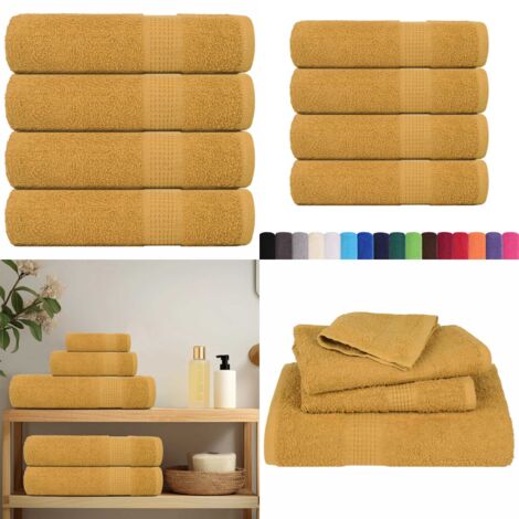 Asciugamani da bagno FROGN 4 pz Oro 100x150 cm 360 g/m² - Asciugamani da bagno cotone - Asciugamani da bagno lavabili
