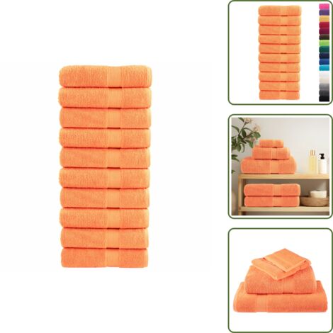 Asciugamani da bagno lavabili - vidaXL Asciugamani da bagno Premium SOLUND 10 pz Arancione 100x150 cm 600 g/m² - Asciugamani da bagno premium