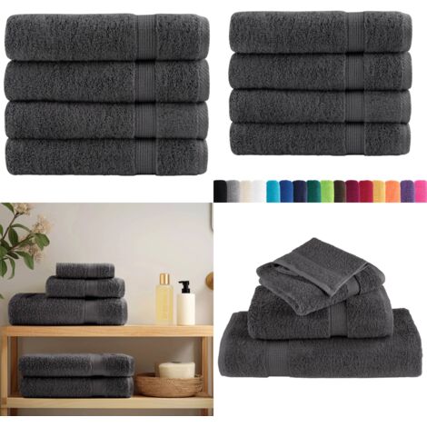 Asciugamani da bagno Premium SOLUND 4 pz Antracite 100x150 cm 600 g/m² - Cotone - Asciugamani da bagno premium