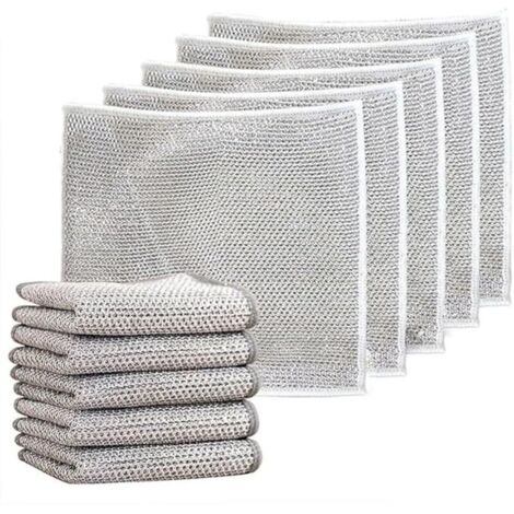 Asciugamani da cucina multiuso KZQ, asciutti e bagnati, strofinacci multifunzionali in microfibra a doppio strato antigraffio (confezione da 10)