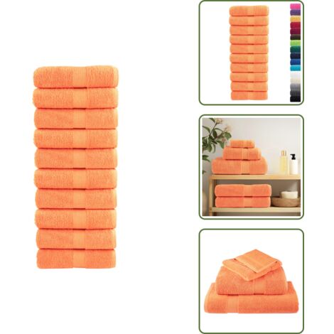 Asciugamani da cucina - vidaXL Asciugamani Ospiti SOLUND 10 pz Arancioni 30x50cm 600 g/m² - Asciugamani da palestra