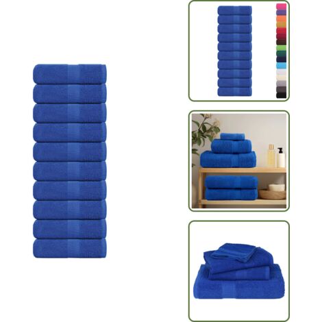 Asciugamani da cucina - vidaXL Asciugamani per ospiti FROGN 10 pz Blu 30x50 cm 360 g/m² - Asciugamani per allenamento