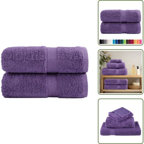 Asciugamani da cucina - vidaXL Asciugamani per Ospiti SOLUND 2 pz Viola 30x50 cm 600 g/m² - Asciugamani per allenamento