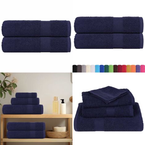 Asciugamani da doccia FROGN 2 pz Blu navy 70x140 cm 360 g/m² - Cotone - Asciugamani da bagno