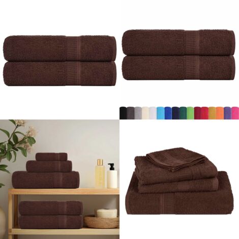 Asciugamani da doccia FROGN 2 pz Marrone 70x140 cm 360 g/m² - Asciugamani da bagno - Cotone
