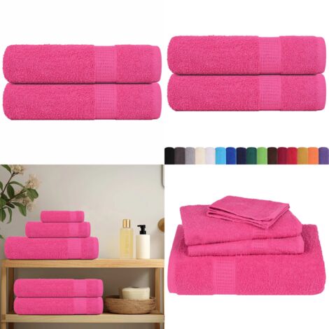 Asciugamani da Doccia FROGN 2 pz Rosa 70x140 cm 360 g/m² - Cotone - Asciugamani da bagno