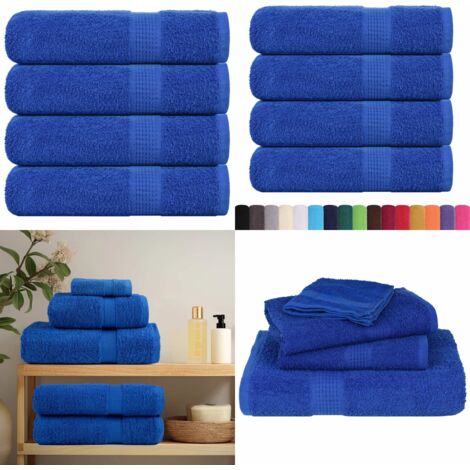 Asciugamani da doccia FROGN 4 pezzi Blu 70x140 cm 360 g/m² - Asciugamani da bagno - Cotone