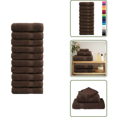 Asciugamani da doccia marrone - vidaXL Asciugamani da doccia premium SOLUND 10 pezzi Marrone 70x140 cm 600 g/m² - Asciugamani da doccia premium