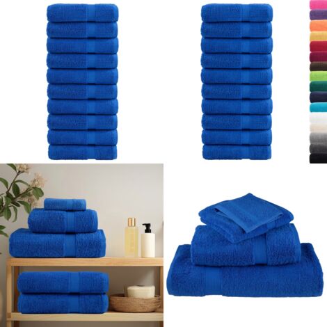 Asciugamani da doccia premium SOLUND 10 pezzi blu 70x140 cm 600 g/m² - Asciugamani da bagno - Cotone