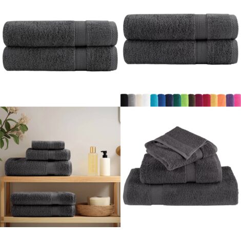 Asciugamani da doccia premium SOLUND 2 pezzi Antracite 70x140 cm 600 g/m² - Asciugamani da bagno - Cotone