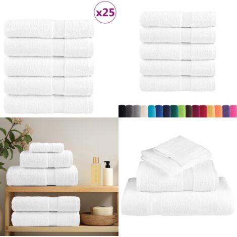 Asciugamani da doccia premium SOLUND 25 pezzi bianchi 70x140 cm 600 g/m² - Asciugamani da bagno - Cotone