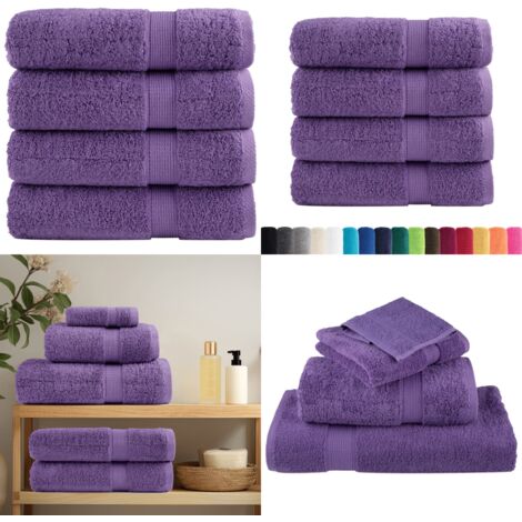 Asciugamani da Doccia SOLUND 4 pz Viola 70x140 cm 600 g/m² - Asciugamani da bagno - Cotone