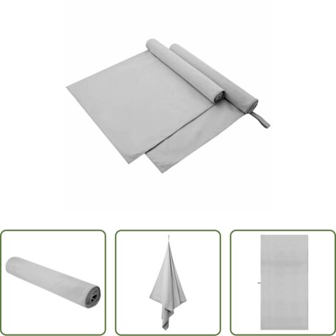Asciugamani da palestra -  Asciugamani Sportivi 2 pcs Grigio 180 x 90 cm