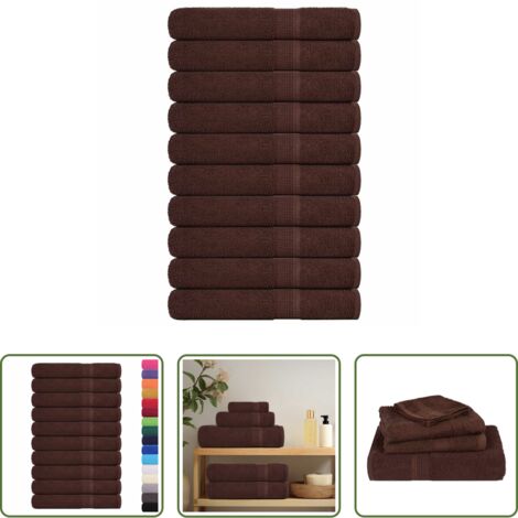 Asciugamani da sauna - Asciugamani per sauna FROGN 10 pezzi Marrone 80x200 cm 360 g/m²