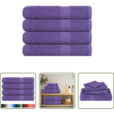 Asciugamani da sauna -  Asciugamani per sauna FROGN 4 pezzi Viola 80x200 cm 360 g/m²