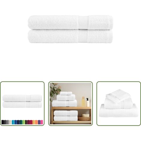 Asciugamani da sauna -  Asciugamani per sauna Premium SOLUND 2 pz Bianco 80x200 cm 600 g/m²