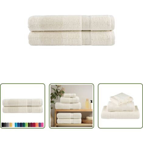 Asciugamani da sauna -  Asciugamani per Sauna SOLUND 2 pz Crema 80x200 cm 600 g/m²