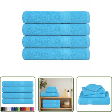 Asciugamani da uso domestico -  Asciugamani FROGN 4 pz Turchese 100x200 cm 360 g/m²