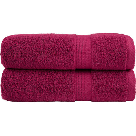 Asciugamani Doccia Premium SOLUND 2 pz Bordeaux 70x140 cm 600 g/m² vidaXL