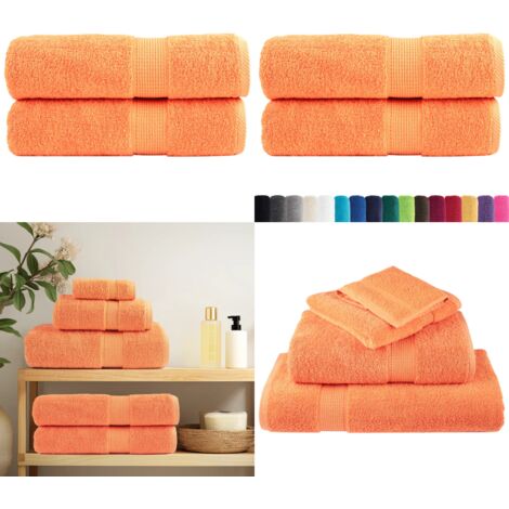 Asciugamani Doccia SOLUND 2 pz Arancioni 70x140 cm 600g/m² - Asciugamani da bagno - Cotone