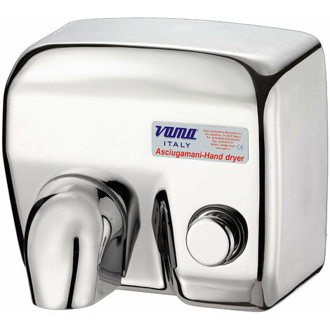 Asciugamani Elettrico Antivandalo con Pulsante 2400W Vama Ariel LP Acciaio Inox Lucido