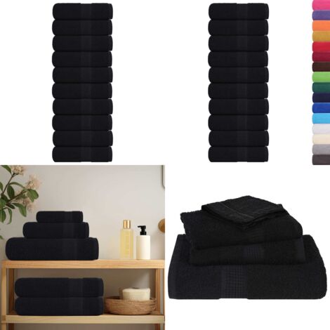 Asciugamani FROGN 10 pz Nero 30x30 cm 360 g/m² - Asciugamani per il viso - Asciugamani per le mani