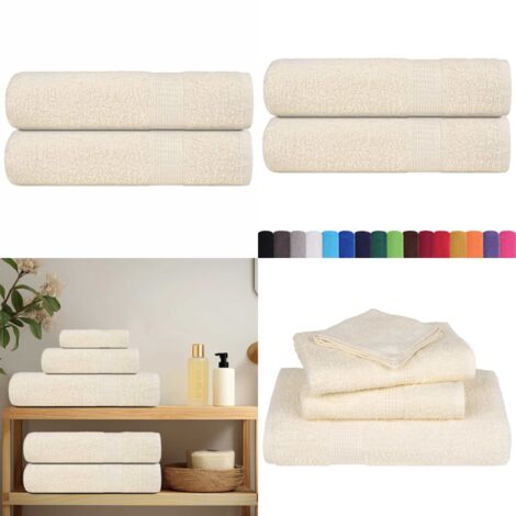 Asciugamani FROGN 2 pz Crema 50x100 cm 360 g/m² - Cotone - Asciugamani morbidi