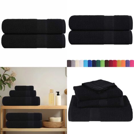 Asciugamani FROGN 2 pz Nero 50x100 cm 360 g/m² - Cotone - Asciugamani per la casa